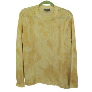 Wooden Ships Tie Dye Sweater Womens S/M Yellow Coastal Layering Academia Preppy